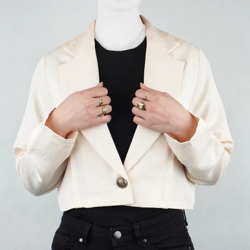 مانتو زنانه دو جیب کرپ ابریشم اکزا ترس