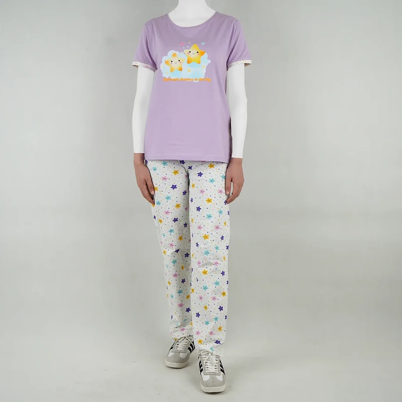 ست زنانه  تیشرت و شلوار طرح ستاره