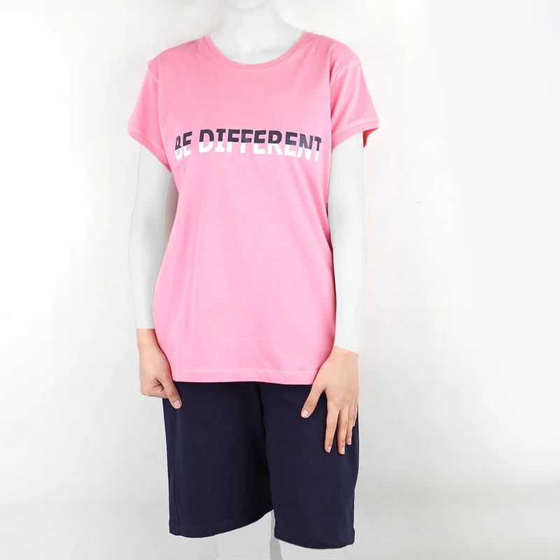 ست زنانه  تیشرت و شلوارک طرح be diffrent