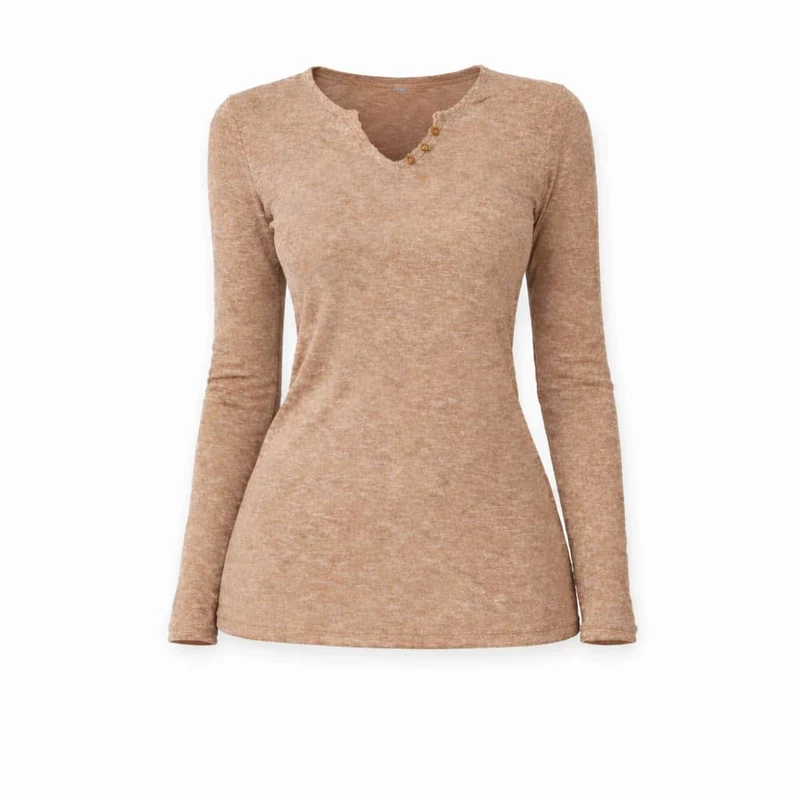 بلوز آستین بلند یقه گرد زنانه مدل 547