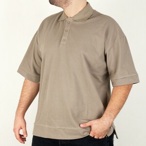 تیشرت مردانه طرح یقه دار سه دکمه قواره دار