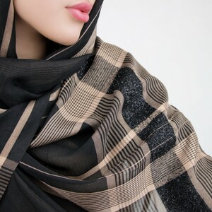 شال زنانه پلی استر خط چین