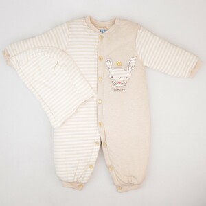 کاپشن سرهمی دکمه دار و کلاه دار QIMIER نوزادی