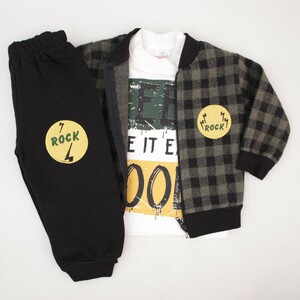 ست سه تیکه تیشرت, سویشرت و شلوار YUVACI پسرانه