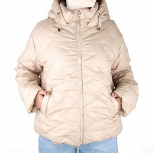 کاپشن زنانه کوتاه کلاه دار برند نیزل nizel