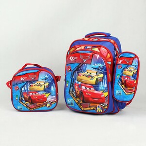 کیف و کوله پشتی سه تیکه دبستانی طرح CARS