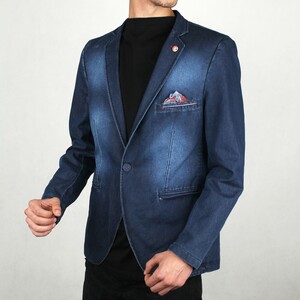 کت تک مردانه جین آبی تیره