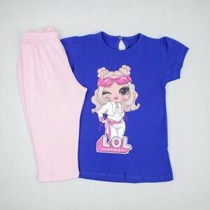 ست دخترانه تیشرت شلوار طرح دختر زیبا