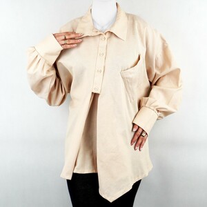 شومیز زنانه جیب کج کرم