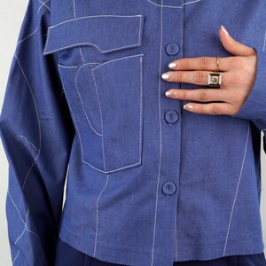 کت کراپ زنانه دوخت تک جیب oxa