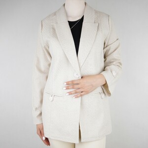 کت زنانه لینن جیب دار