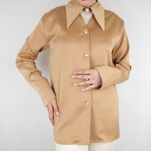 شومیز زنانه مجلسی ساتن مشکی و سفید