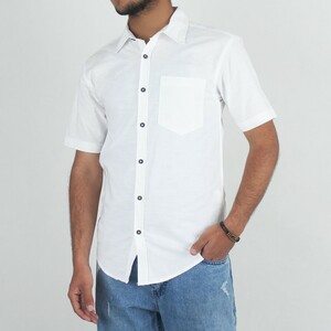 پیراهن ساده آستین کوتاه مردانه
