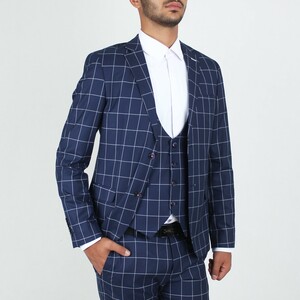 کت شلوار چهار خانه مردانه