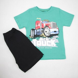 ست شلوارک و تی شرت پسرانه با طرح کامیون