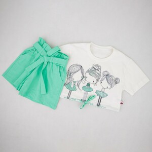 ست تیشرت و شلوارک دخترانه