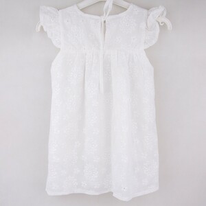 سارافون دخترانه گل خامه دوزی سفید