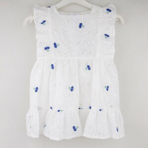 پیراهن دخترانه طرح گل های آبی