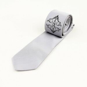 کروات مردانه ساده ساتن طوسی  RICHTER