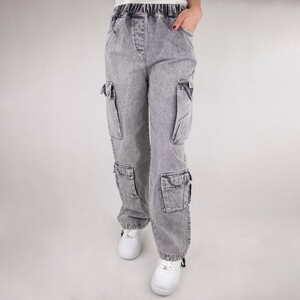 شلوار کارگو جیب دار جین MARK  زنانه و بچه گانه