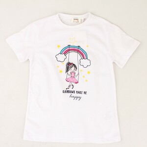 تیشرت دخترانه با طرح تاب بازی  برند koton