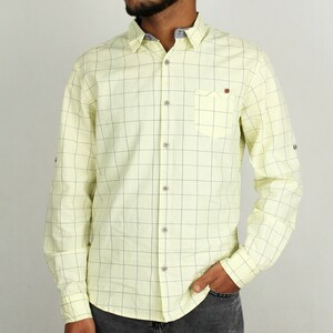 پیراهن مردانه از برند riv/sd در طرح چهار خونه لیمویی