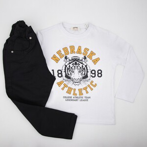 بلوز  پسرانه سفید طرح ببر koton