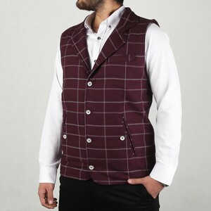 ژیله مردانه آیده آل پارچه لینن دو جیب