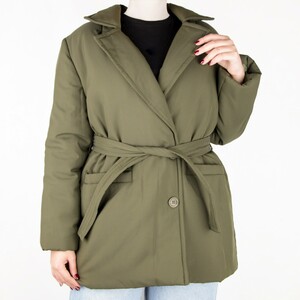 کاپشن زنانه بلند کمربند دار m2