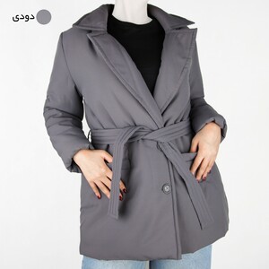 کاپشن زنانه بلند کمربند دار m2