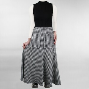 سارافون زنانه بلند بافت جیب دار مشکی