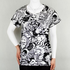 تیشرت زنانه پنبه ایسان طرح اژدها