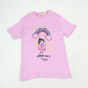 تیشرت دخترانه با طرح تاب و رنگین کمان  برند koton صورتی