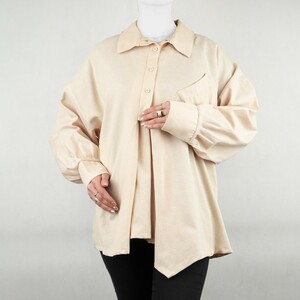 شومیز زنانه جیب کج کرم