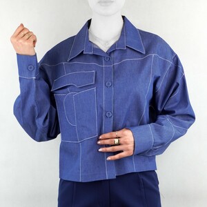 کت کراپ زنانه دوخت تک جیب oxa