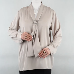 شومیز زنانه  کراوتی سگک نگینی