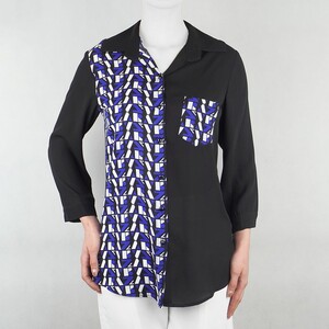 شومیز زنانه  آبی مشکی نیزل