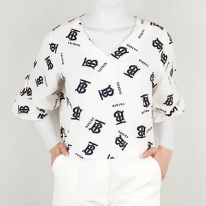 شومیز کراپ زنانه سفید و مشکی