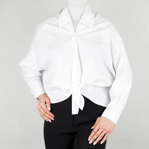 شومیز زنانه سفید کوتاه ساده نیزل