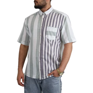 پیراهن مردانه آستین کوتاه دو رنگ