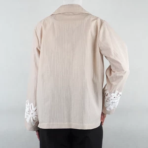 کت زنانه  یقه انگلیسی  گلدار نخی