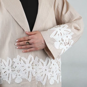 کت زنانه  یقه انگلیسی  گلدار نخی