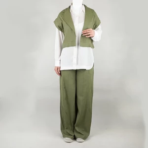 ست زنانه سه تیکه شومیز, شلوار و ژیله نیزل