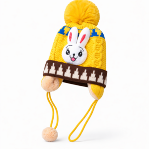 کلاه بافتنی بچگانه مدل خرگوش طرح داخل خز