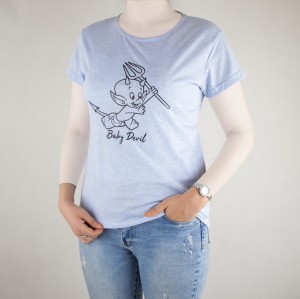 تیشرت طرح شیطان زنانه یقه گرد