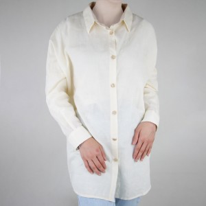 مانتو زنانه لینن  ترک توپی آستین مچی D&M