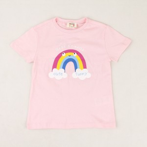 تیشرت دخترانه طرح رنگین کمان برند کوتون
