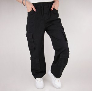 شلوار کارگو شیش جیب مشکی MARK  زنانه و بچه گانه