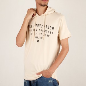 تیشرت مردانه کلاه دار تک رنگ