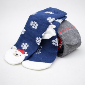 جوراب بچه گانه سرمه ای طرح خرس